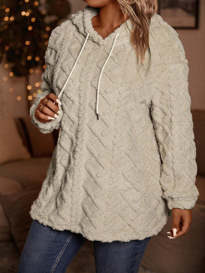 Plus Size Fleece Drawstring Hoodie