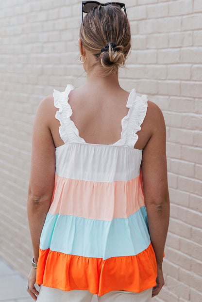 Frill Straps Tiered Tank Top