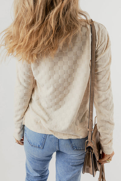 Solid Textured Thumbhole Sleeve Top