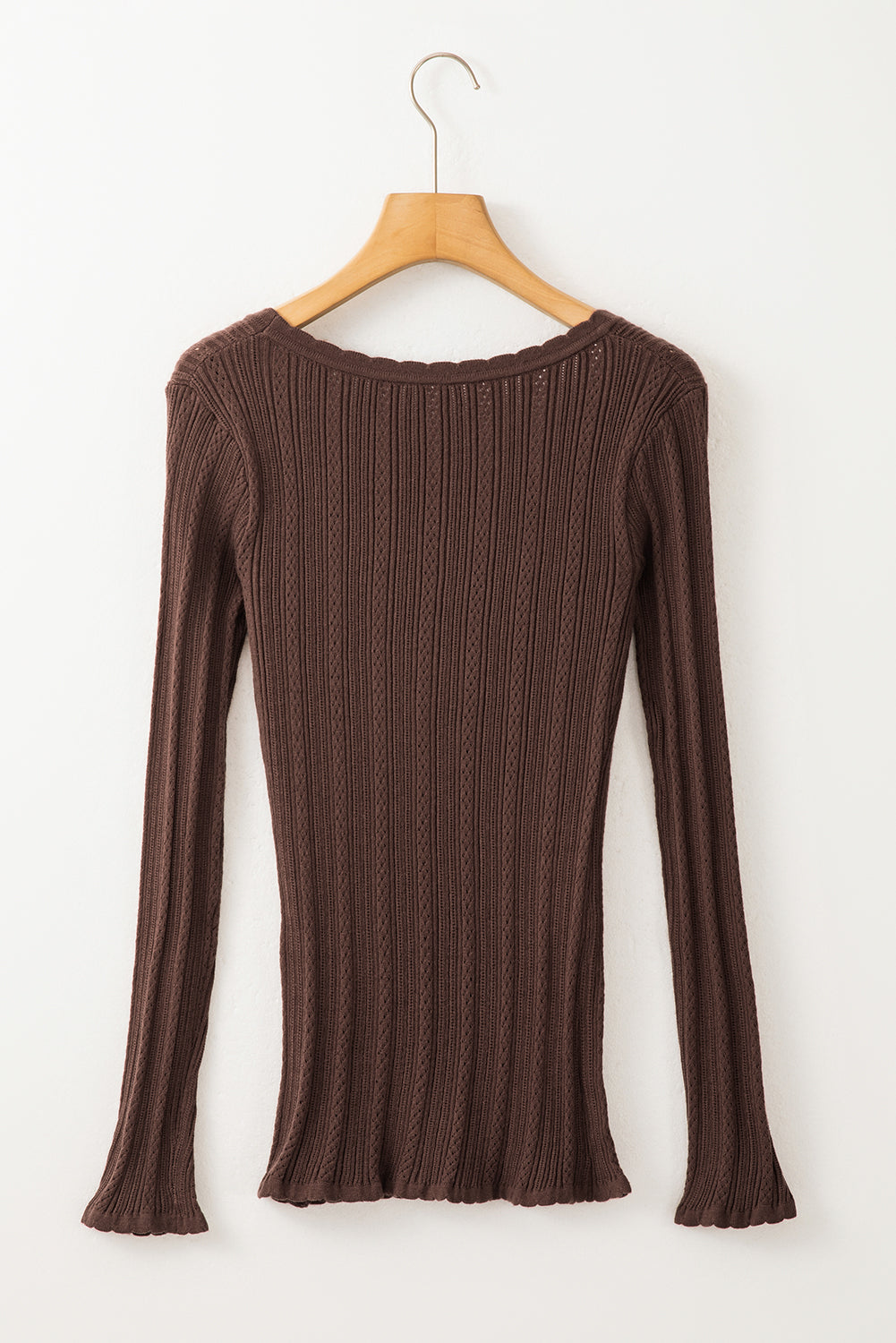 Knit U Neck Slim Fit Long Sleeve Top