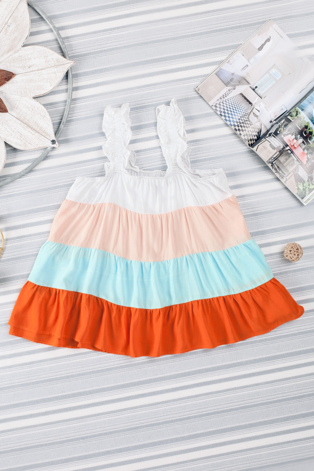 Frill Straps Tiered Tank Top