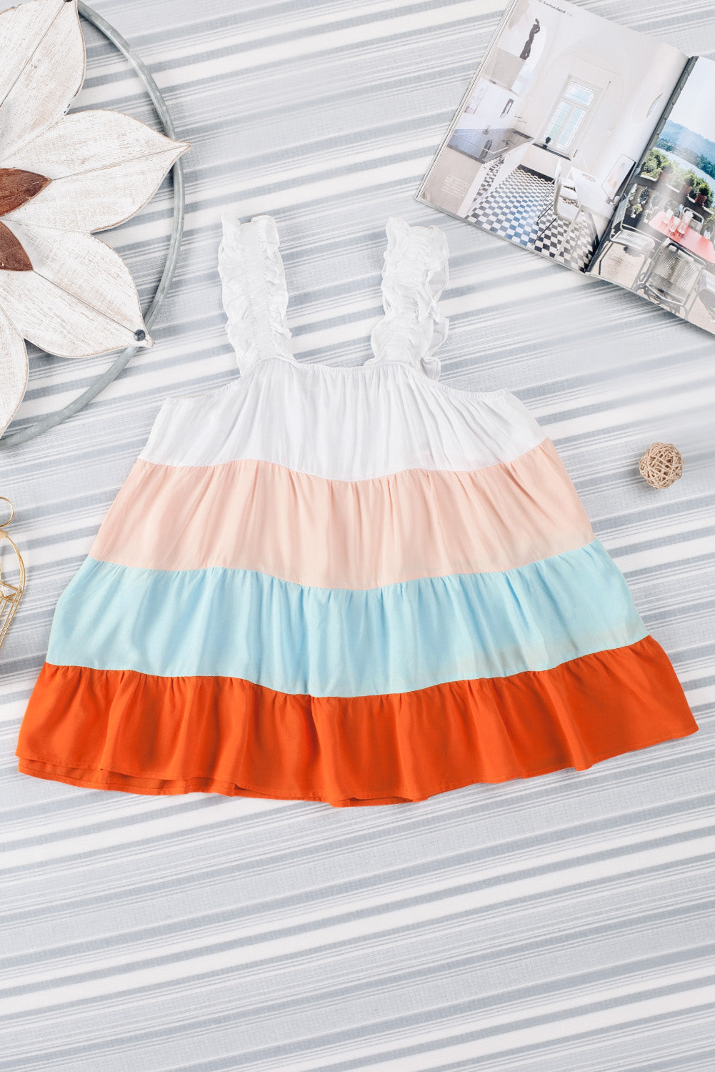 Frill Straps Tiered Tank Top