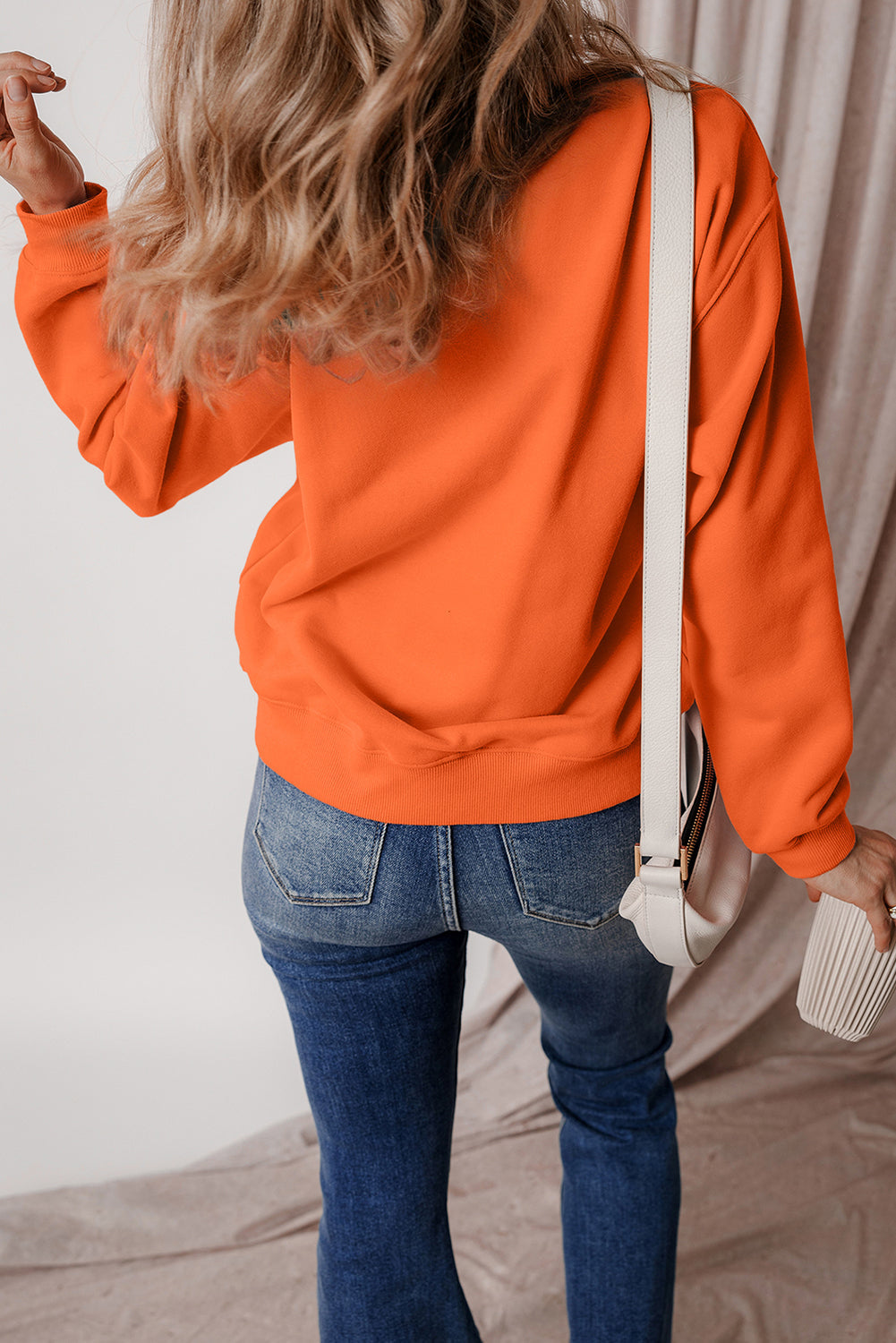 Lined Drop Shoulder Terry Sweatshirt