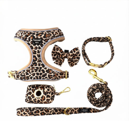 Coffret Promenade Léopard Beige — 5 Pièces